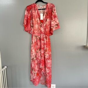 Anthropologie BTFL-life Red Tie Dye Midi Dress